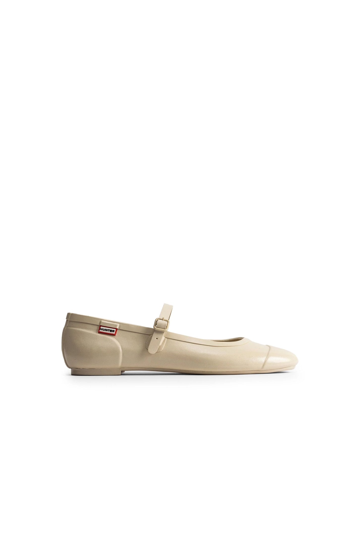 Refined Mary Jane Buckle Ballerina Gloss Canvas Cream