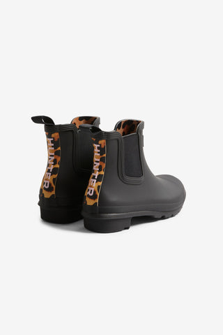 Chelsea Leopard Backstrap Boot Black