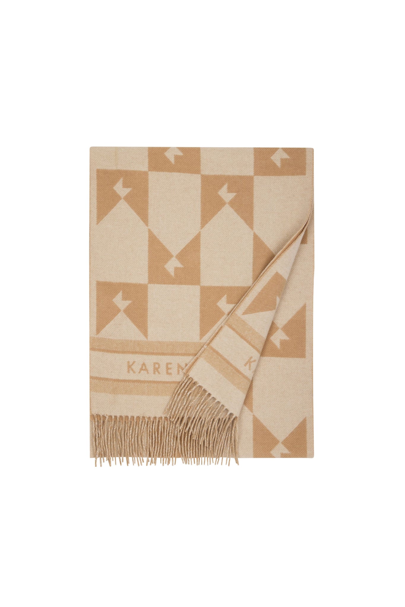 Monogram Jacquard Scarf Cream/Tan