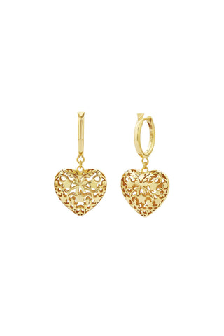 Heart Thrills Earrings Gold
