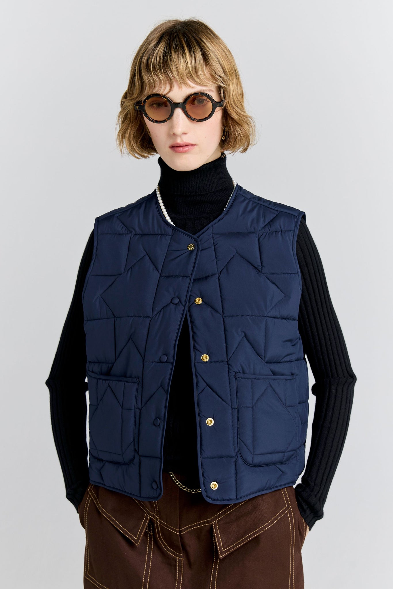 Quilted Drift Vest Navy