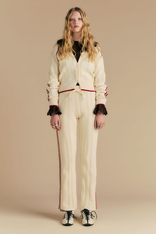 SST Wide Leg Trackpant Warm Vanilla/Red