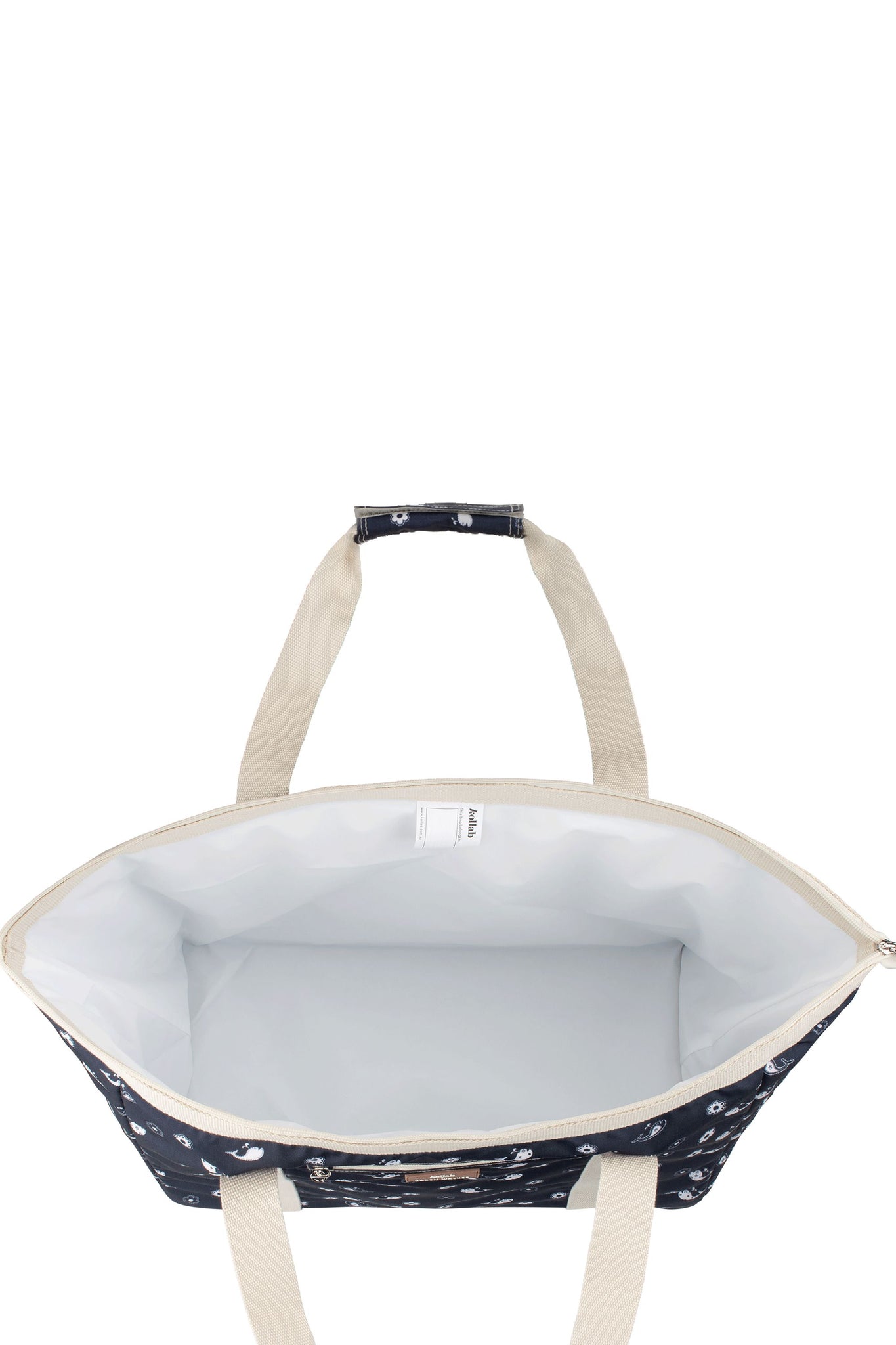 Tote Bag Floral Whale Navy