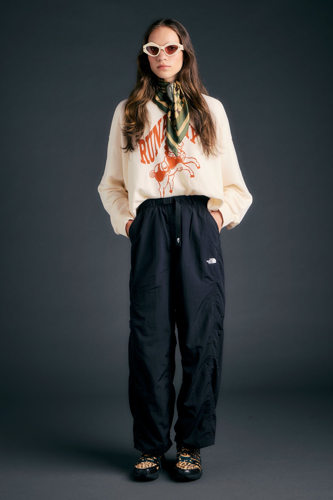 Buttoned Wide Casual Pants Black