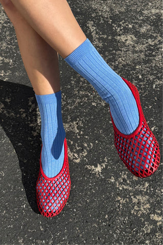 Her Socks Mercerized Periwinkle