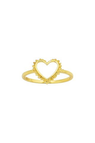 Flaming Heart Ring Gold