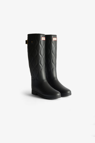 Refined Tall Onion Quilt Boot Black