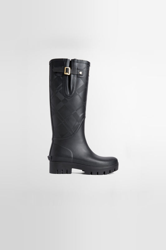 Leighton Tartan Wellingtons Black