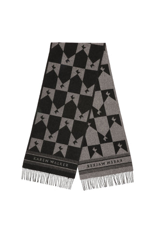 Monogram Jacquard Scarf Black/Grey