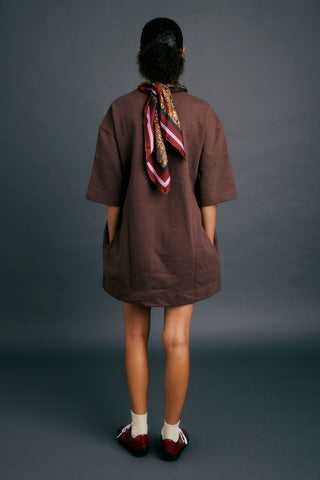 Runaway Academy Dress Chocolate/Gold
