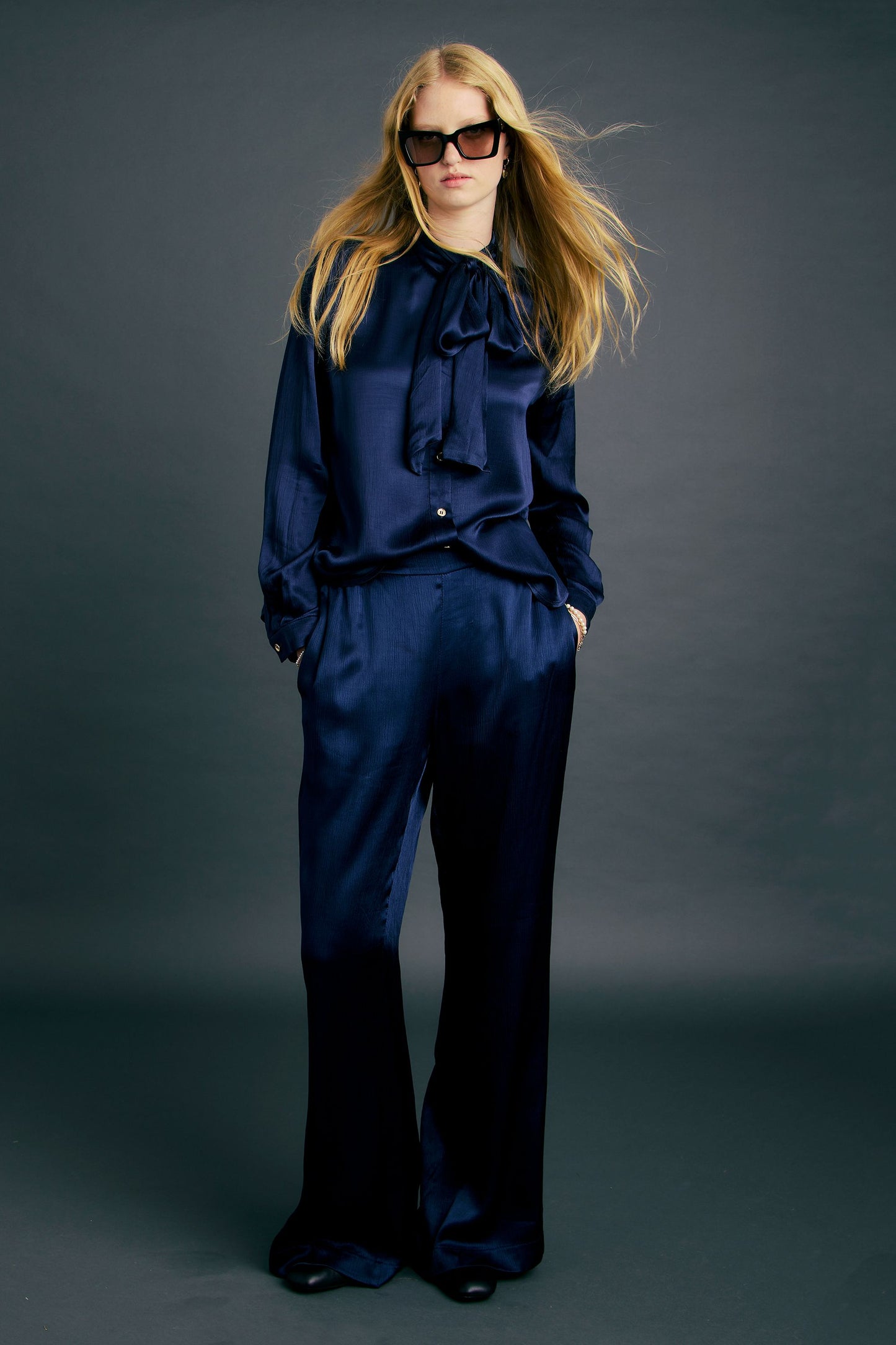 Palazzo Lounge Pants Royal Navy