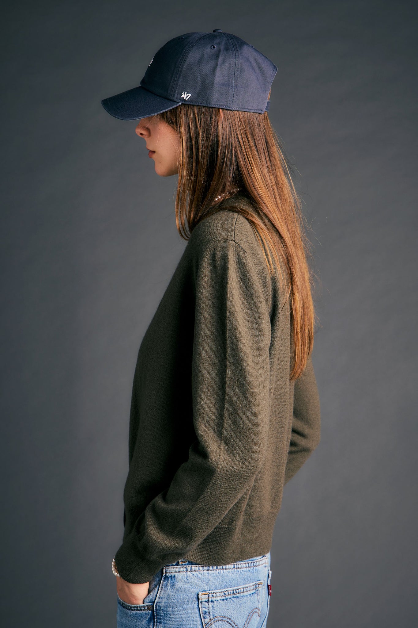 Posy Cashmere Cardigan Olive