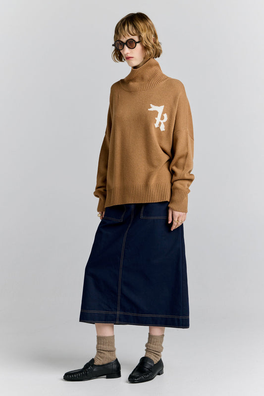 K Flag Sweater Tan