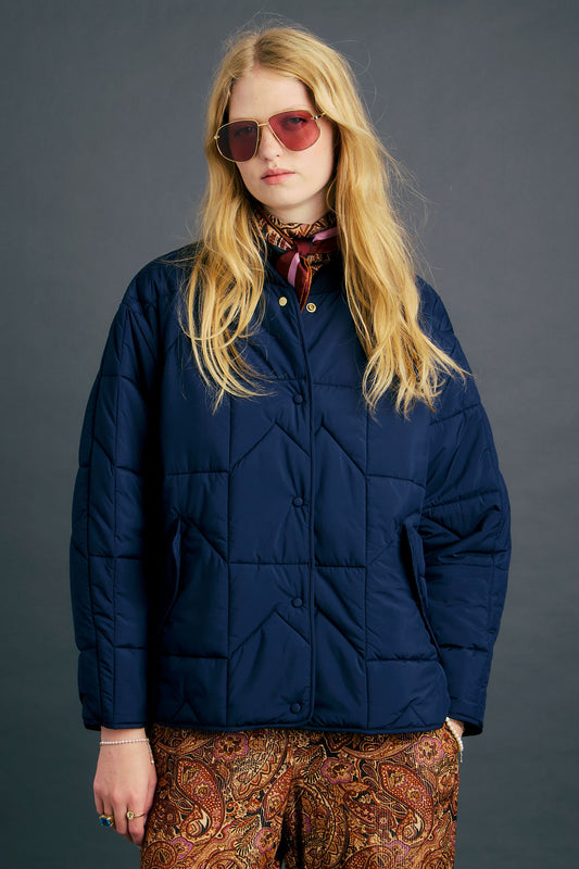 Quilted Monogram Jacket Navy