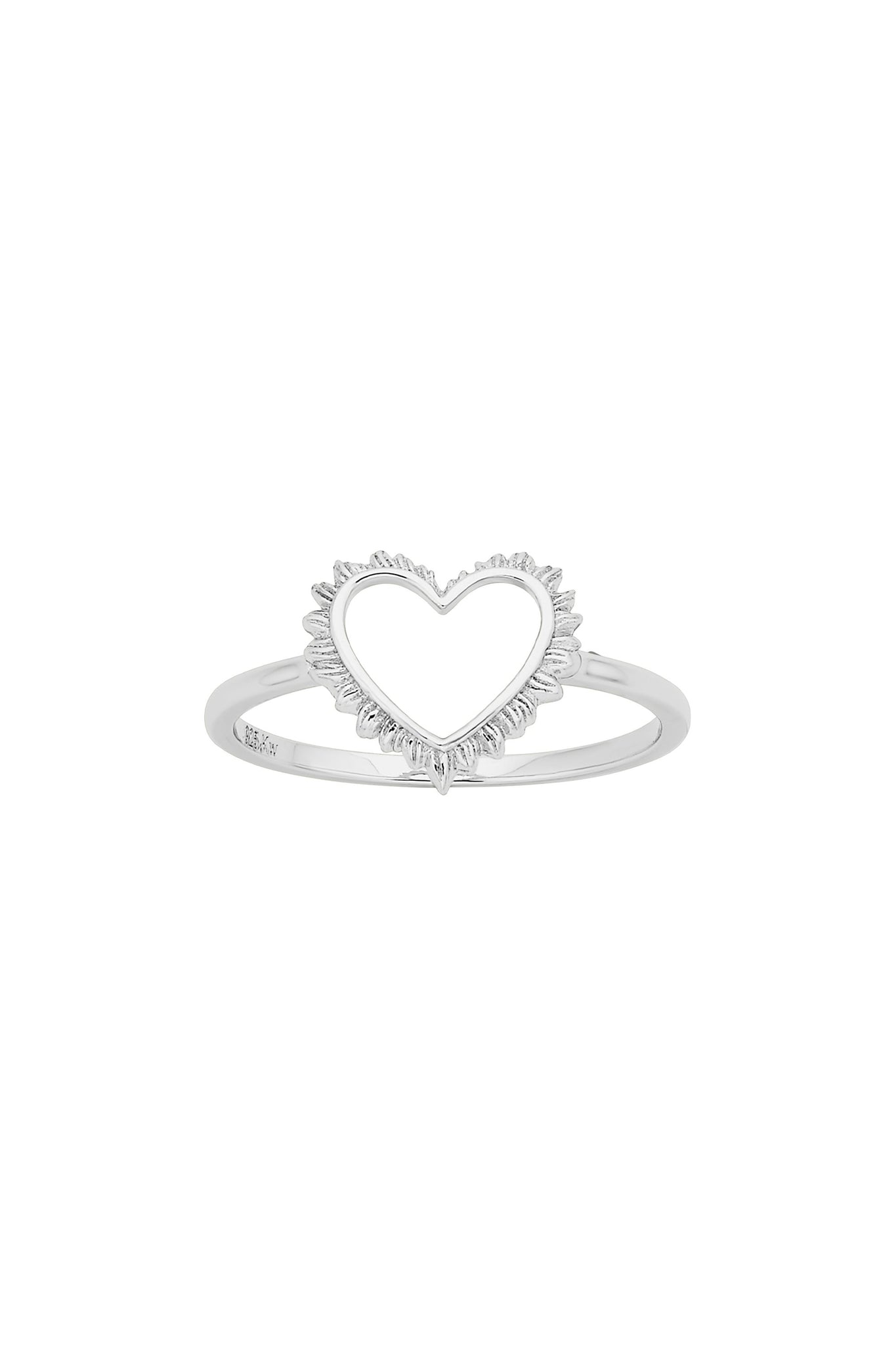 Flaming Heart Ring Silver