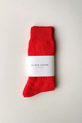 Modal Eyelet Socks Poppy Red
