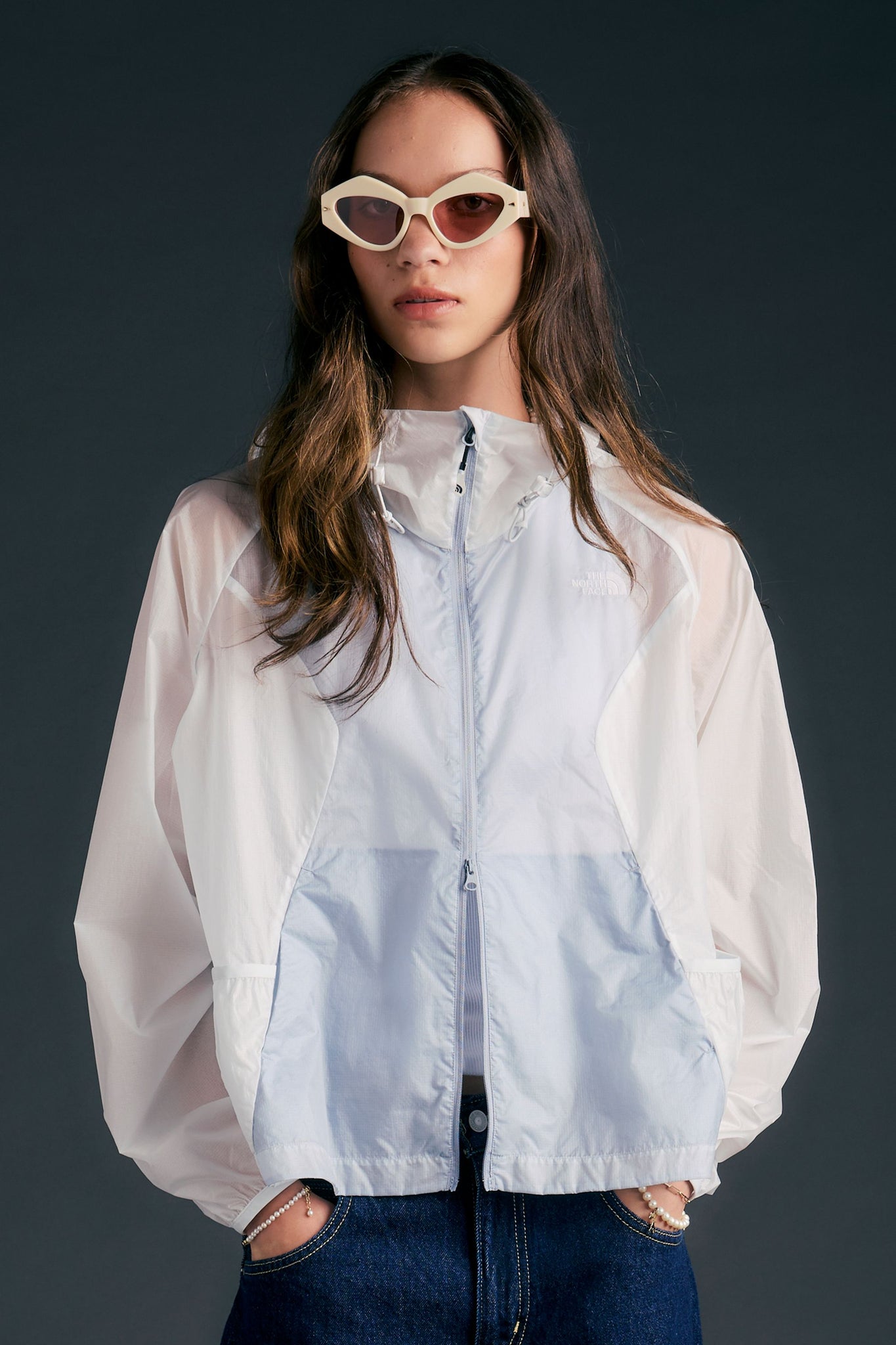Semi-Sheer Wind Jacket Pearl Stone/Frost Grey