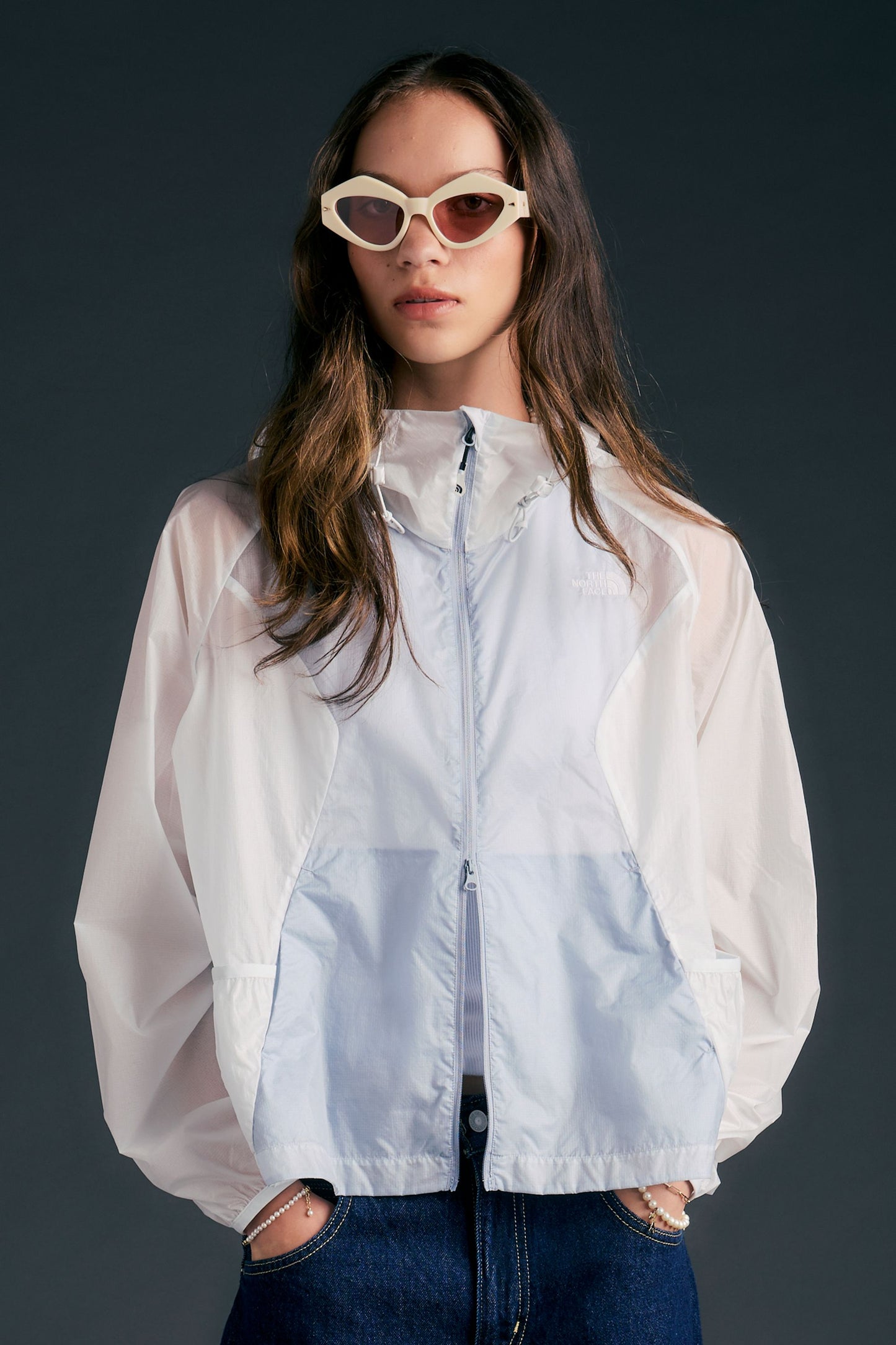 Semi-Sheer Wind Jacket Pearl Stone/Frost Grey