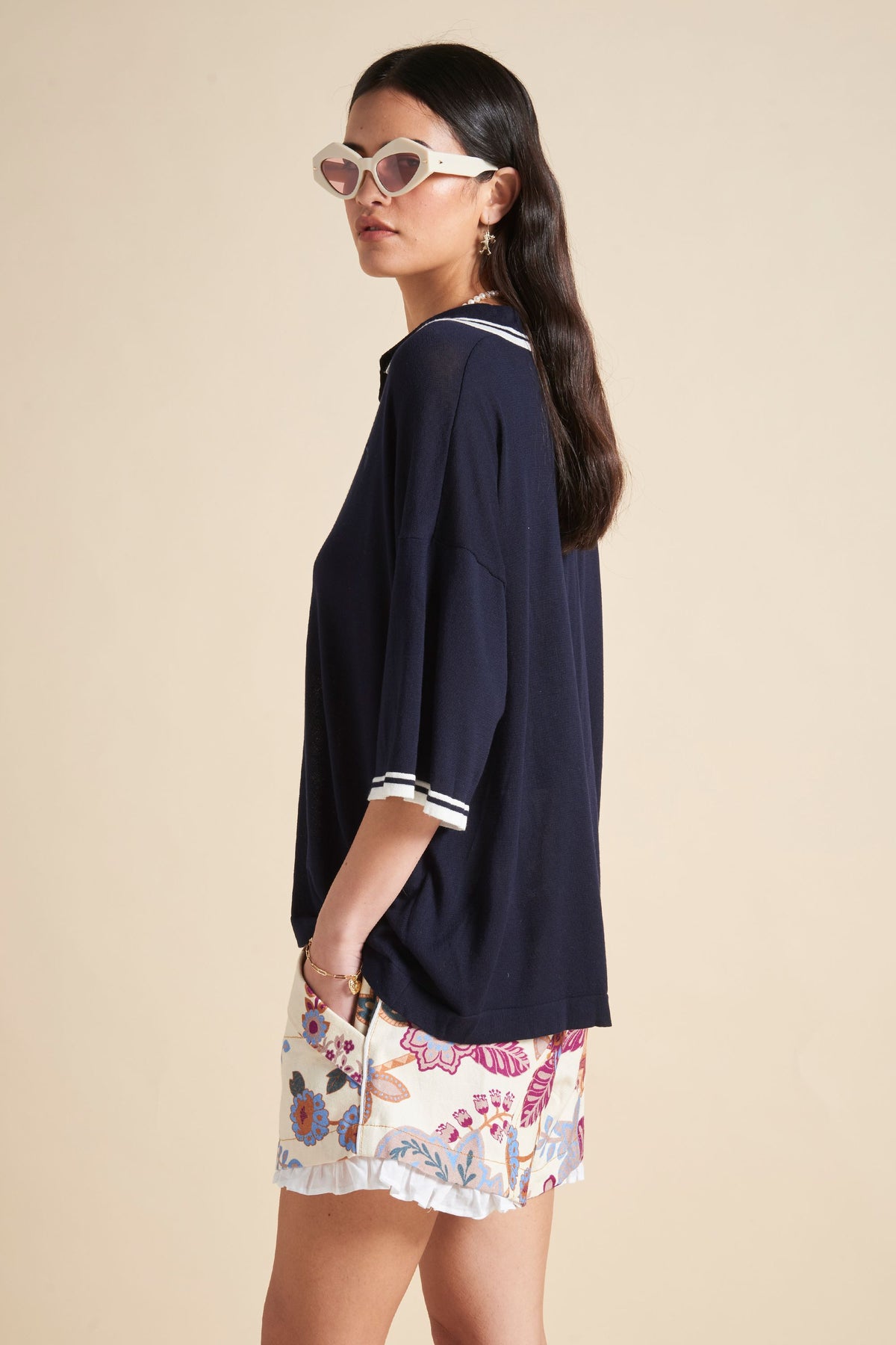 Relax Knit Polo Navy