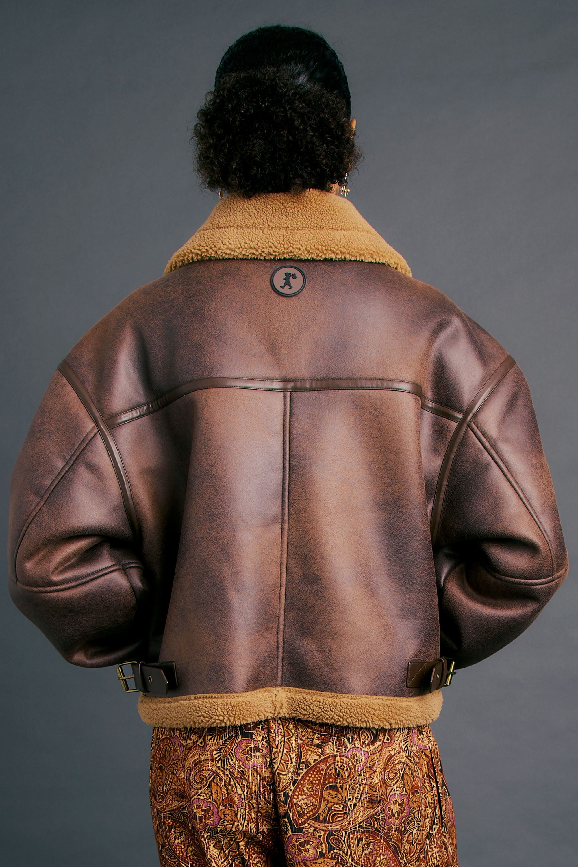 Cropped Aviator Jacket Brown/Chestnut – Karen Walker
