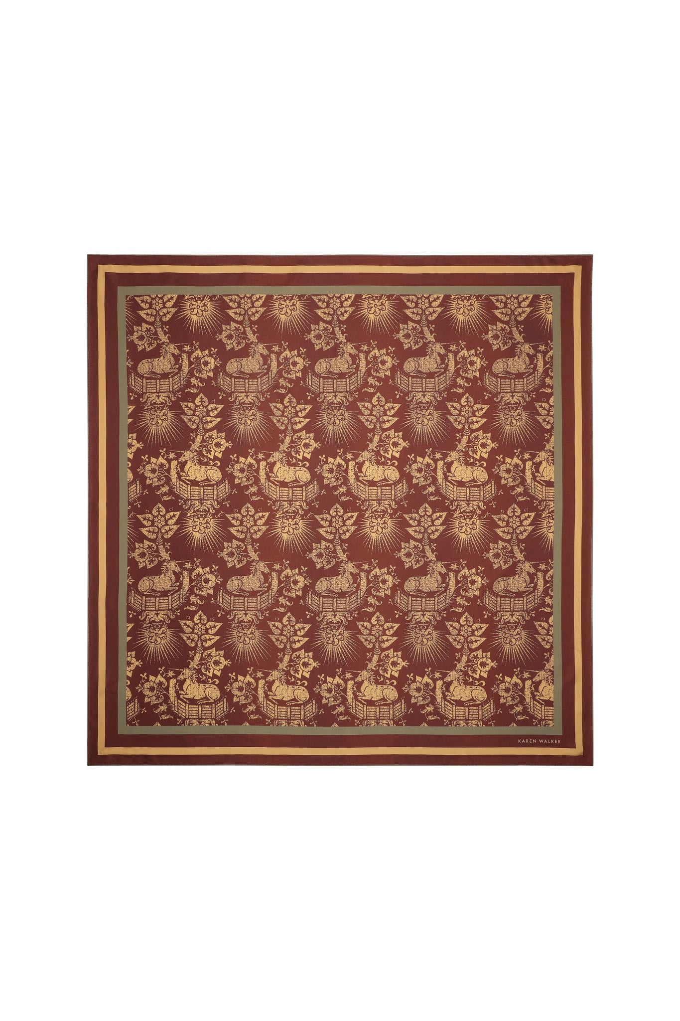 Unicorn Classic Silk Scarf Chocolate Multi