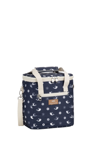 Mini Cooler Floral Whale Navy