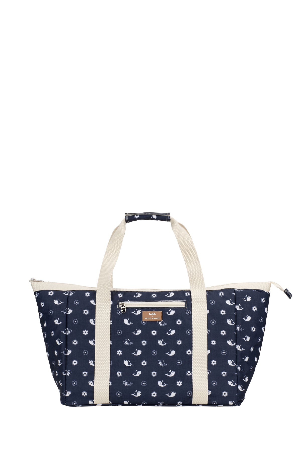 Tote Bag Floral Whale Navy