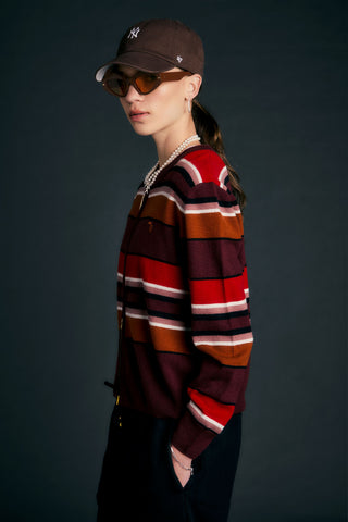 Elodie Cardigan Poppy Stripe