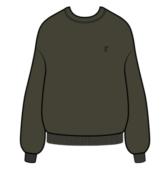 Runaway Girl Organic Cotton Crewneck Sweatshirt Hunter Green