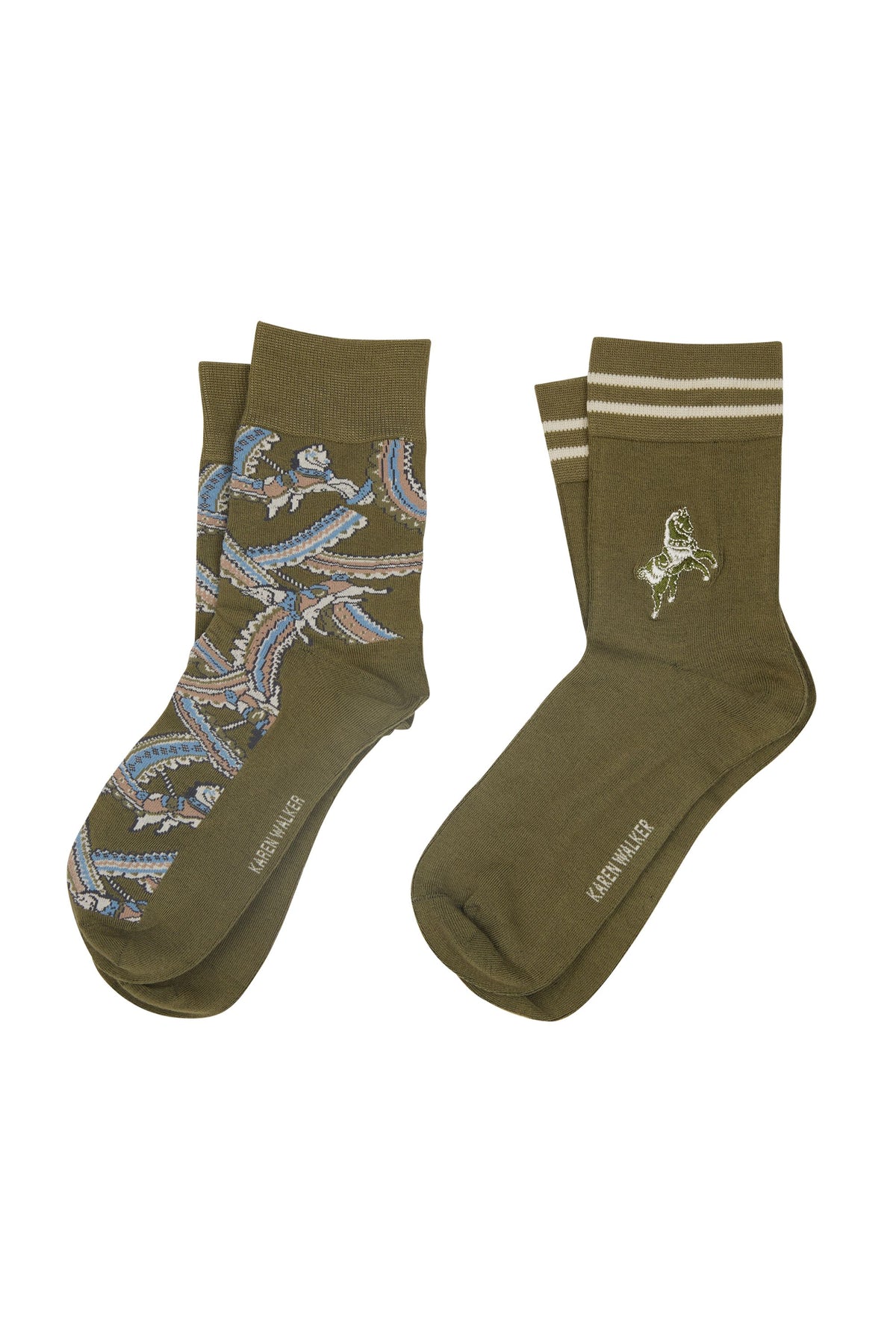 Carousel Socks 2 Pack Green Multi