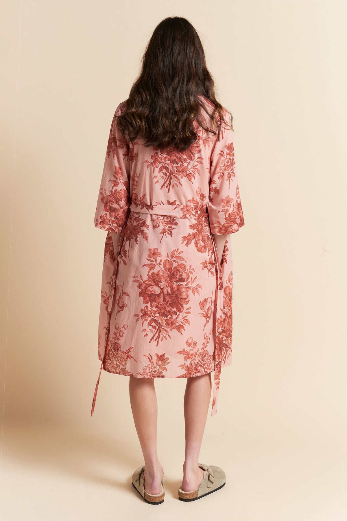 Romantic Floral Midi Robe Rose