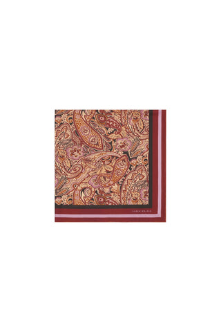 Paisley Classic Silk Scarf Burgundy Multi