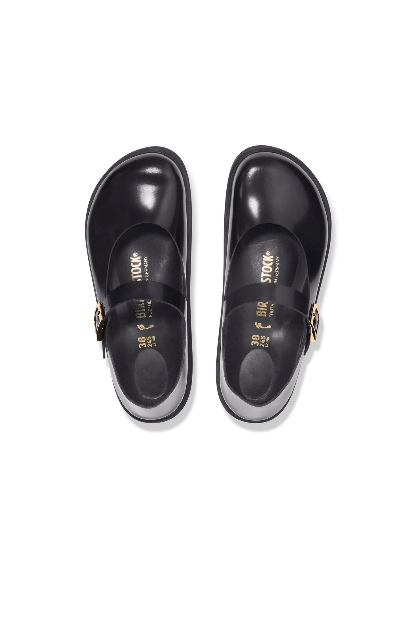 Mantova Droplet Buckle High Shine Narrow Fit Black