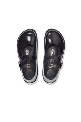 Mantova Droplet Buckle High Shine Narrow Fit Black