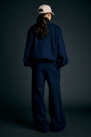 Pin Tuck Track Pants Navy
