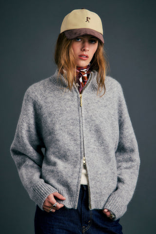 Nestle Knit Bomber Grey Marle