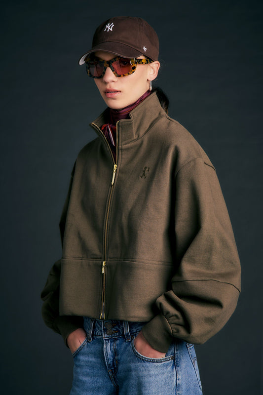 Runaway Zip Front Sweatshirt Hunter Green