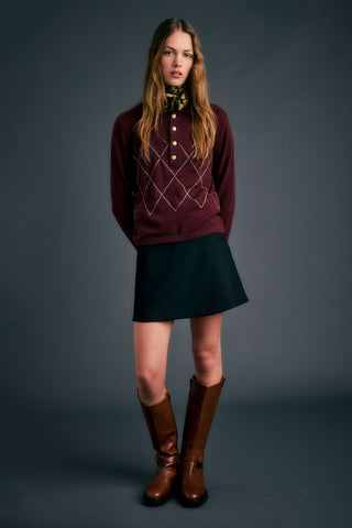 Society Argyle Polo Burgundy