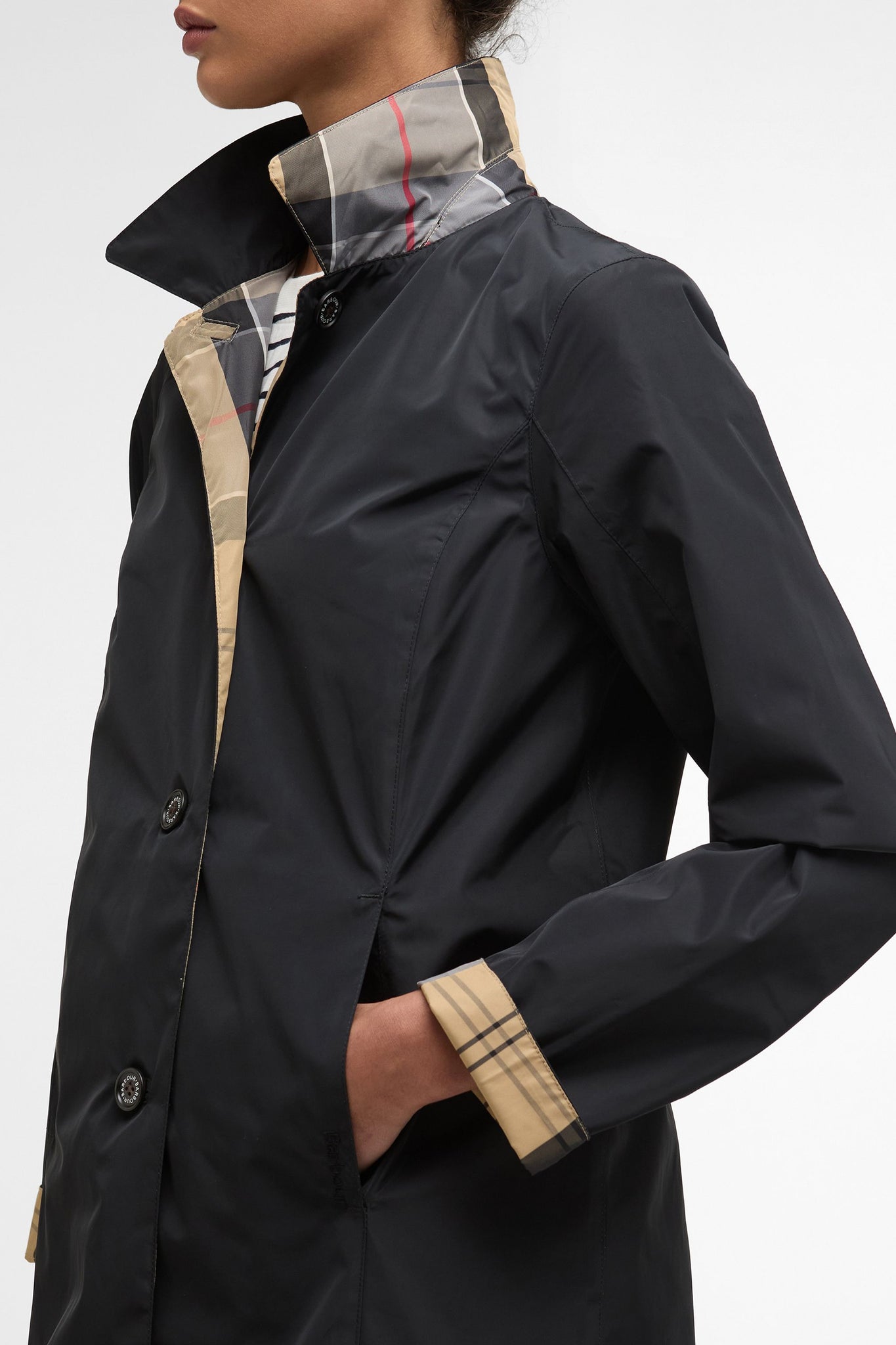 Babbity Showerproof Jacket Black/Dress Tartan