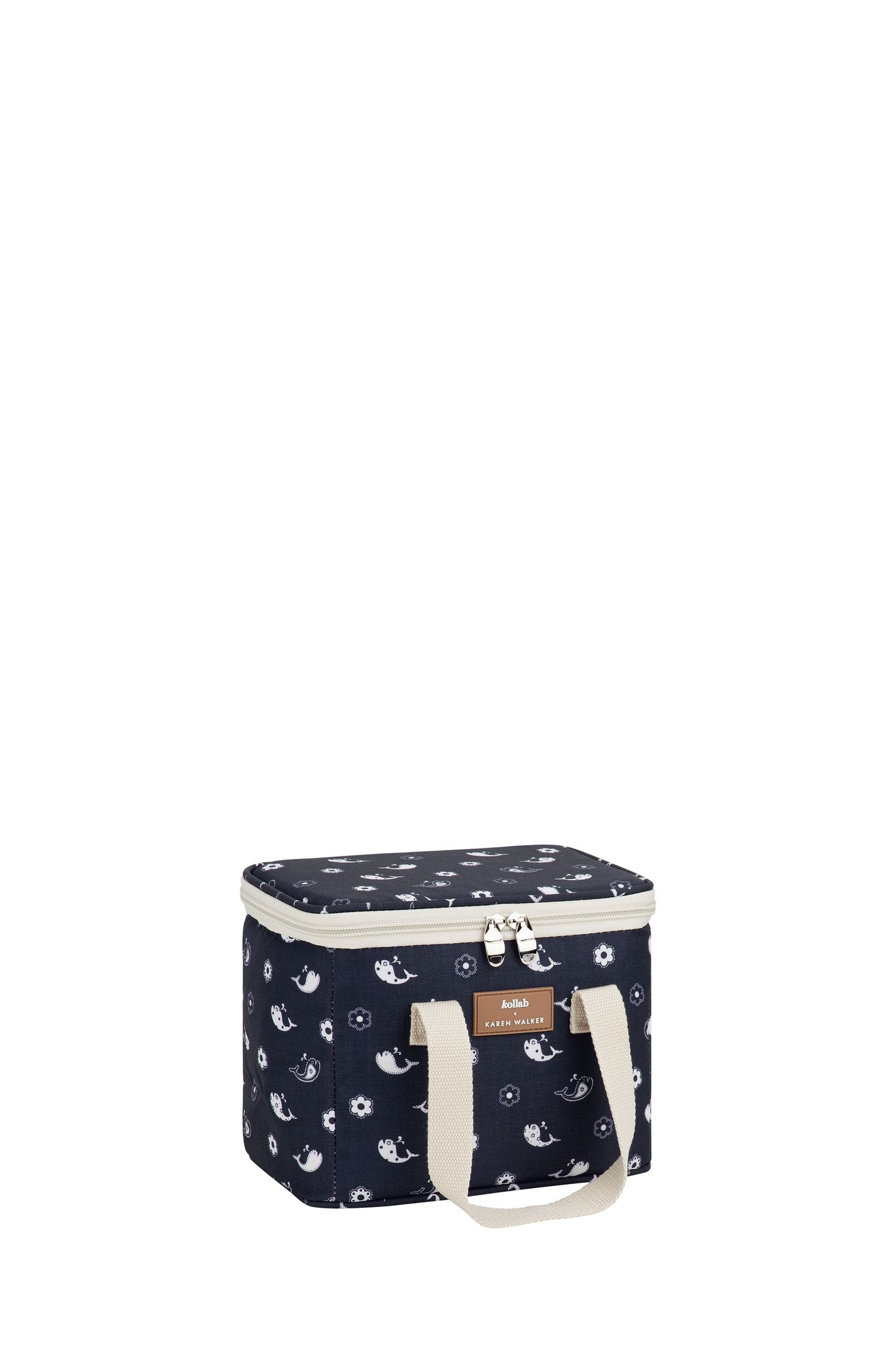 Lunch Bag Floral Whale Navy