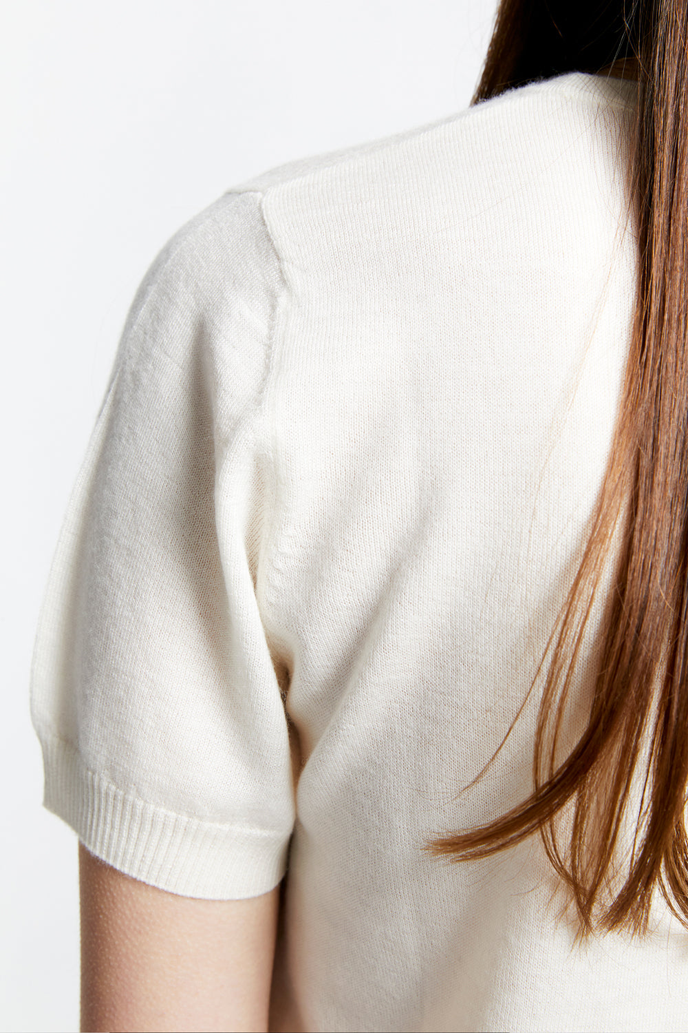 Fleur Cashmere T-Shirt Off-White