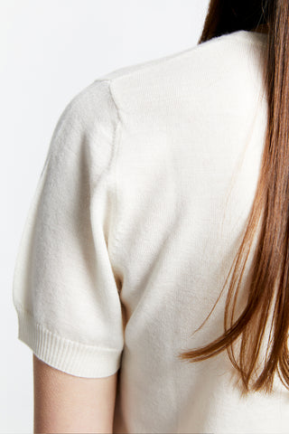 Fleur Cashmere T-Shirt Off-White