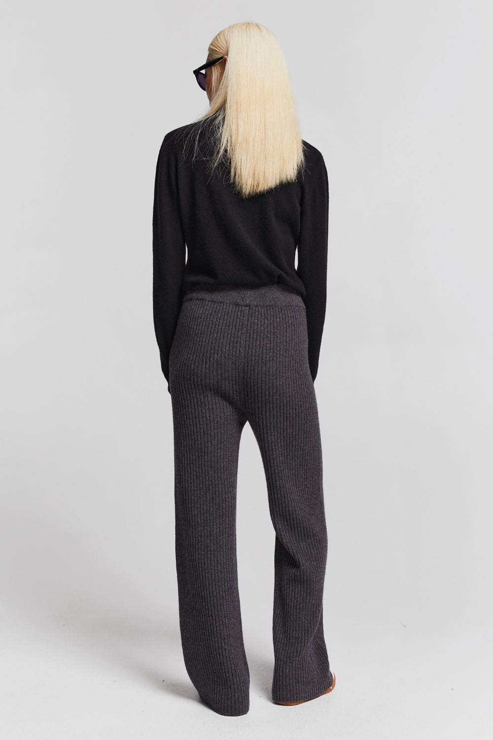 Frances Rib Pants Charcoal