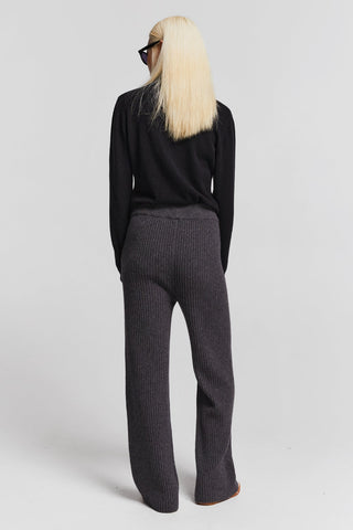 Frances Rib Pants Charcoal