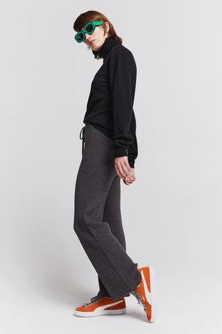 Frances Rib Pants Petite Charcoal