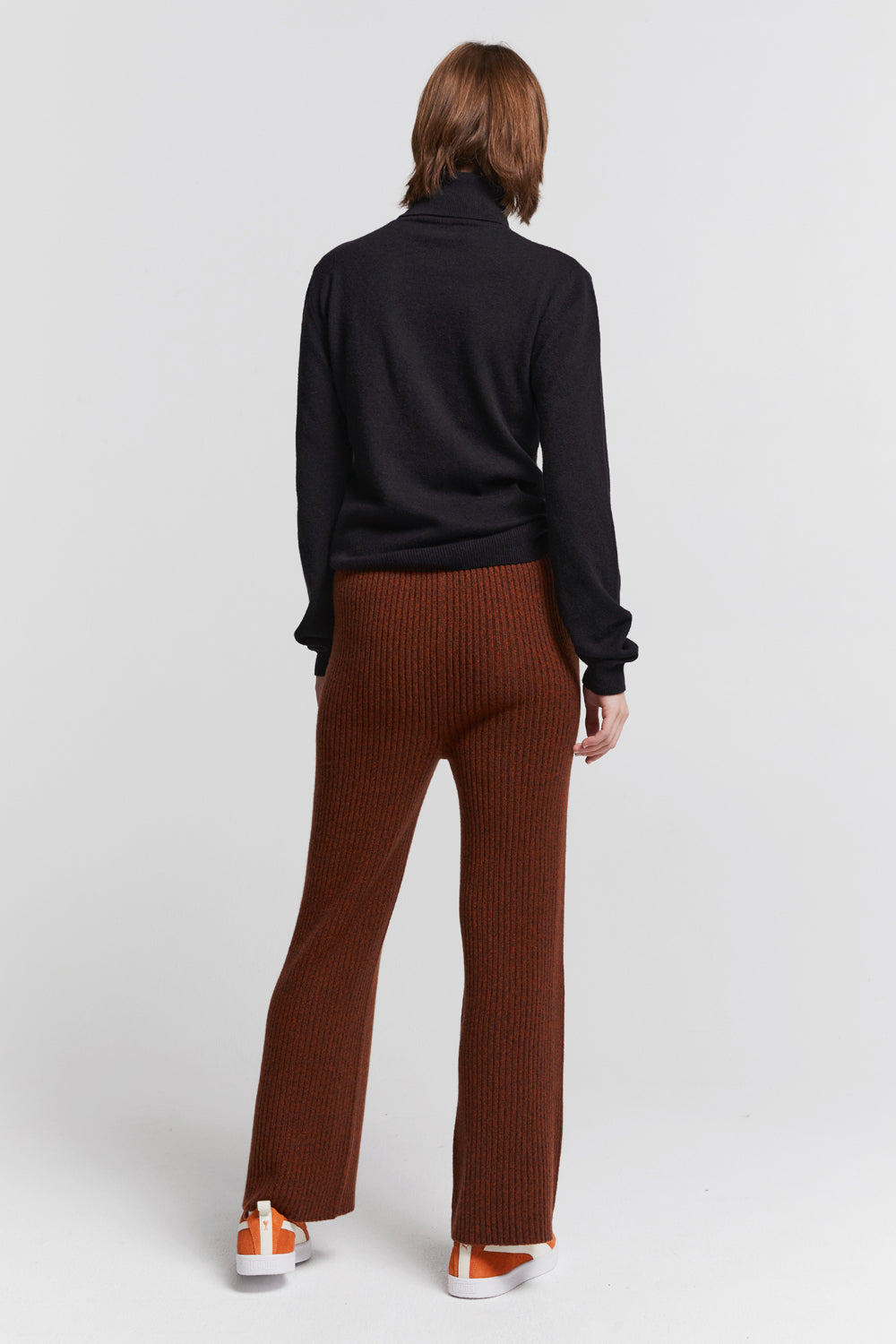 Frances Rib Pants Petite Chestnut Marle