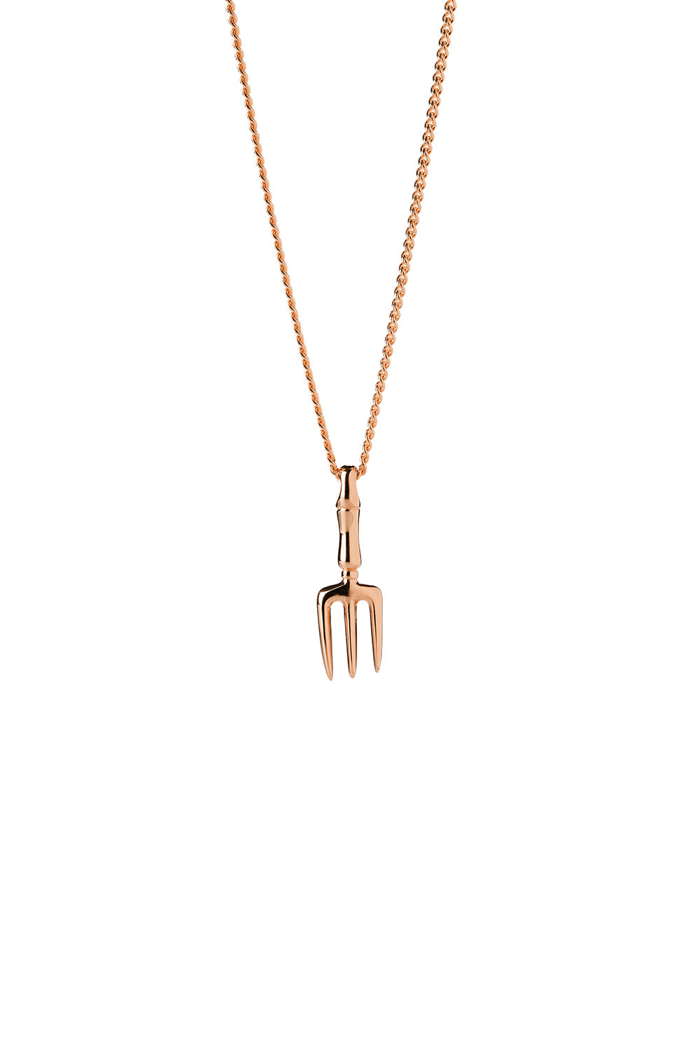 Garden Fork Necklace Rose Gold