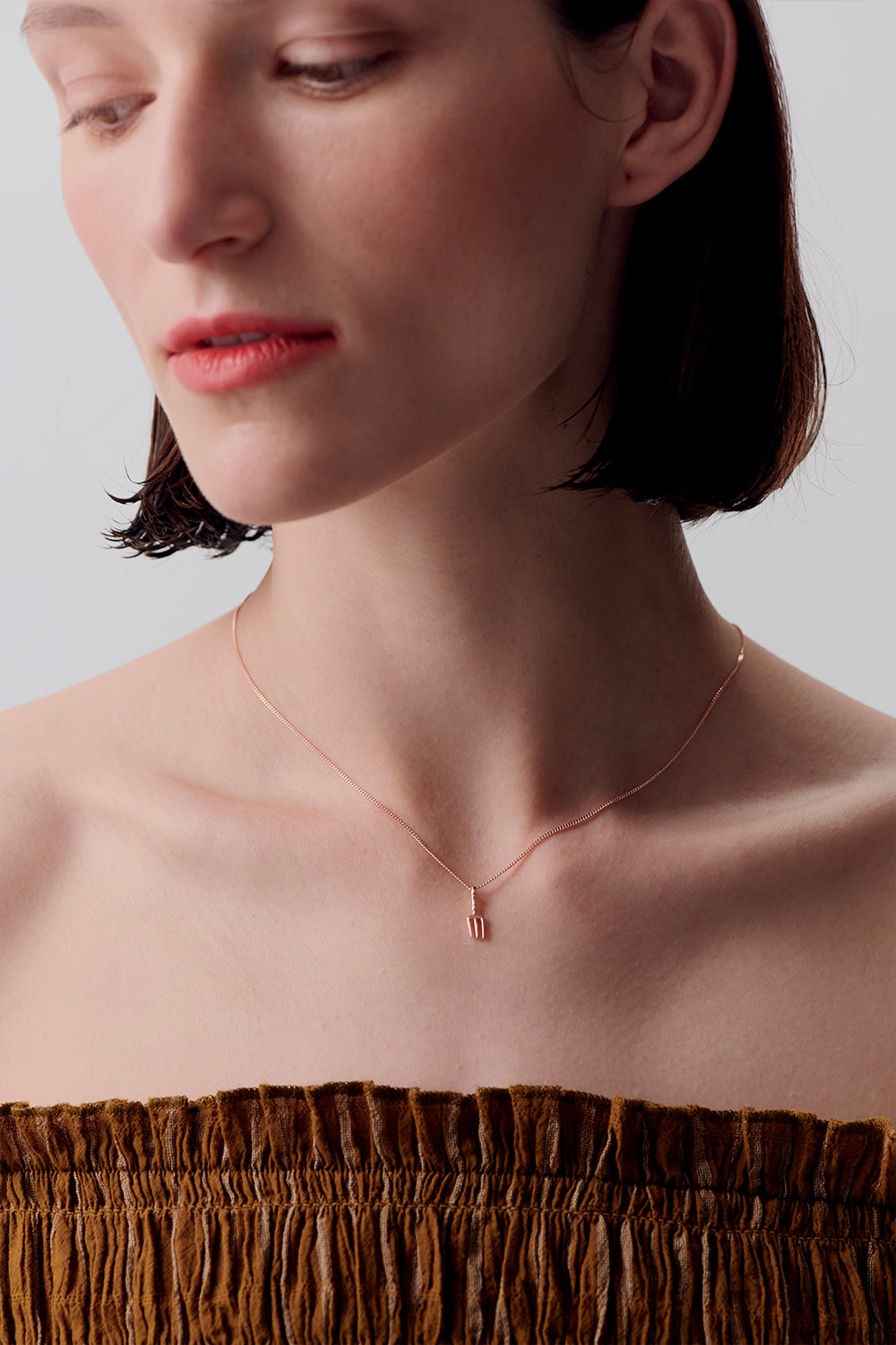 Garden Fork Necklace Rose Gold