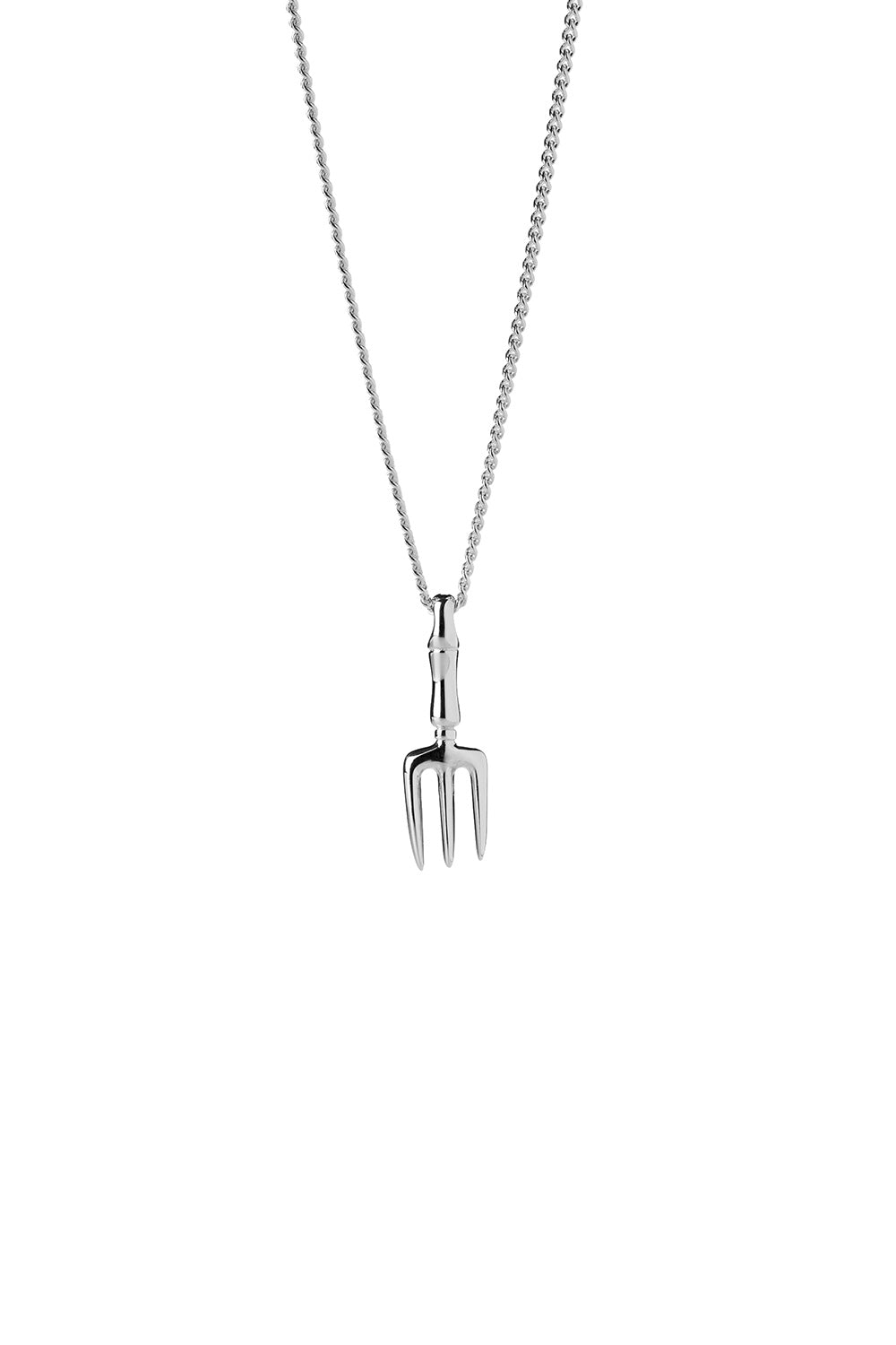 Garden Fork Necklace Silver