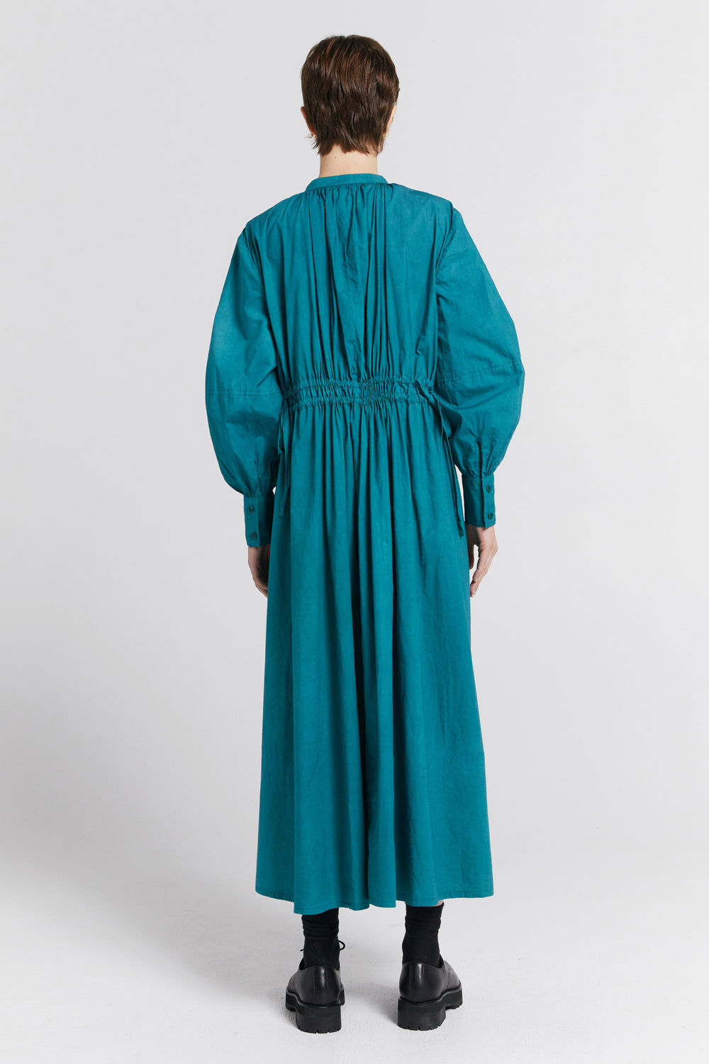 Hiruma Organic Cotton Shirt Dress Teal